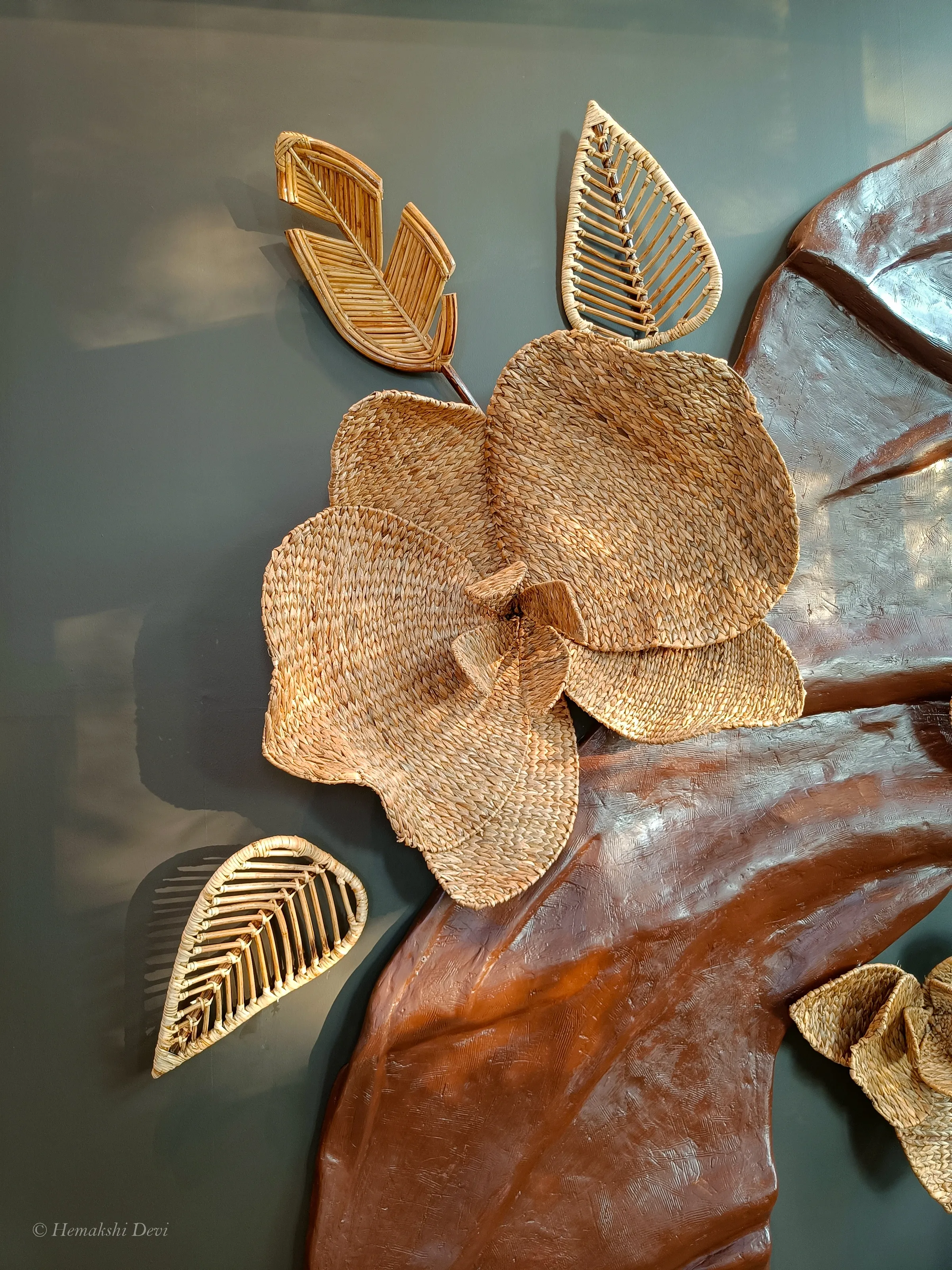 Cane orchid sculpture within the reception fibre installation